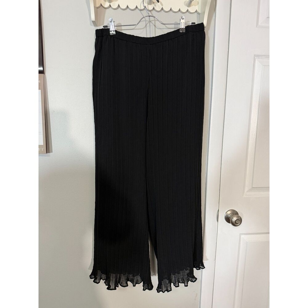 Bali Black Pleated Wide Leg Pants